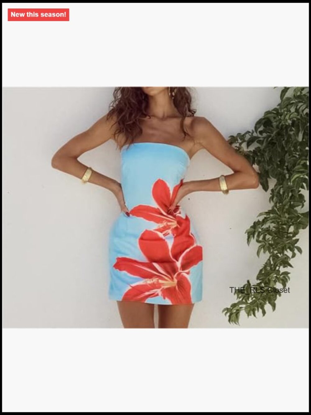 Strapless Floral Bodycon Mini Dress Sleeveless Backless Club Night Out Y2K - Picture 3 of 7